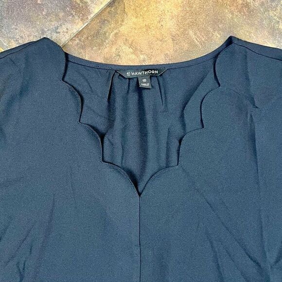 41 Hawthorn Scallop Neck Black Long Sleeve Blouse XXL - Picture 5 of 11